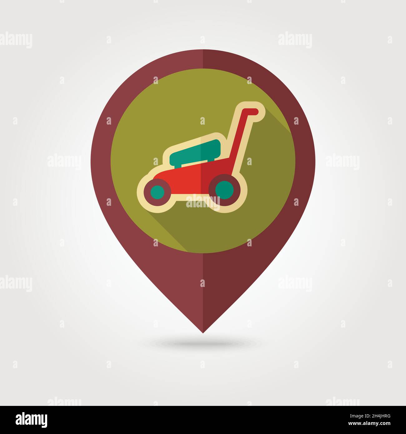 Lawn Mowers flat vector pin map icon. Map pointer. Map markers. Garden ...