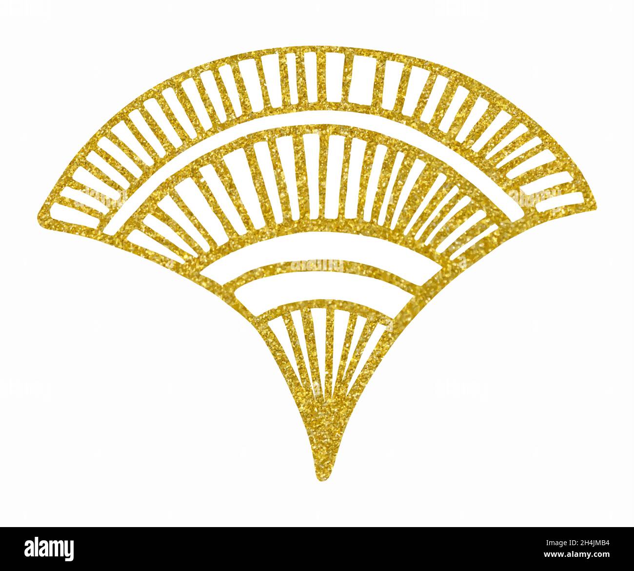 Seamless vector pattern with flower fan on white background. Stock Vector