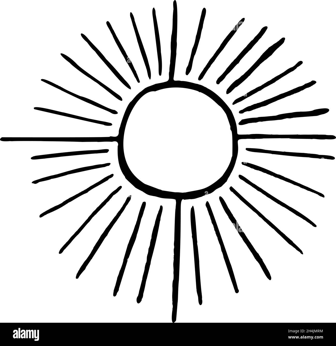 line sun Icon, linear drawing on white background Stock Vector Image ...