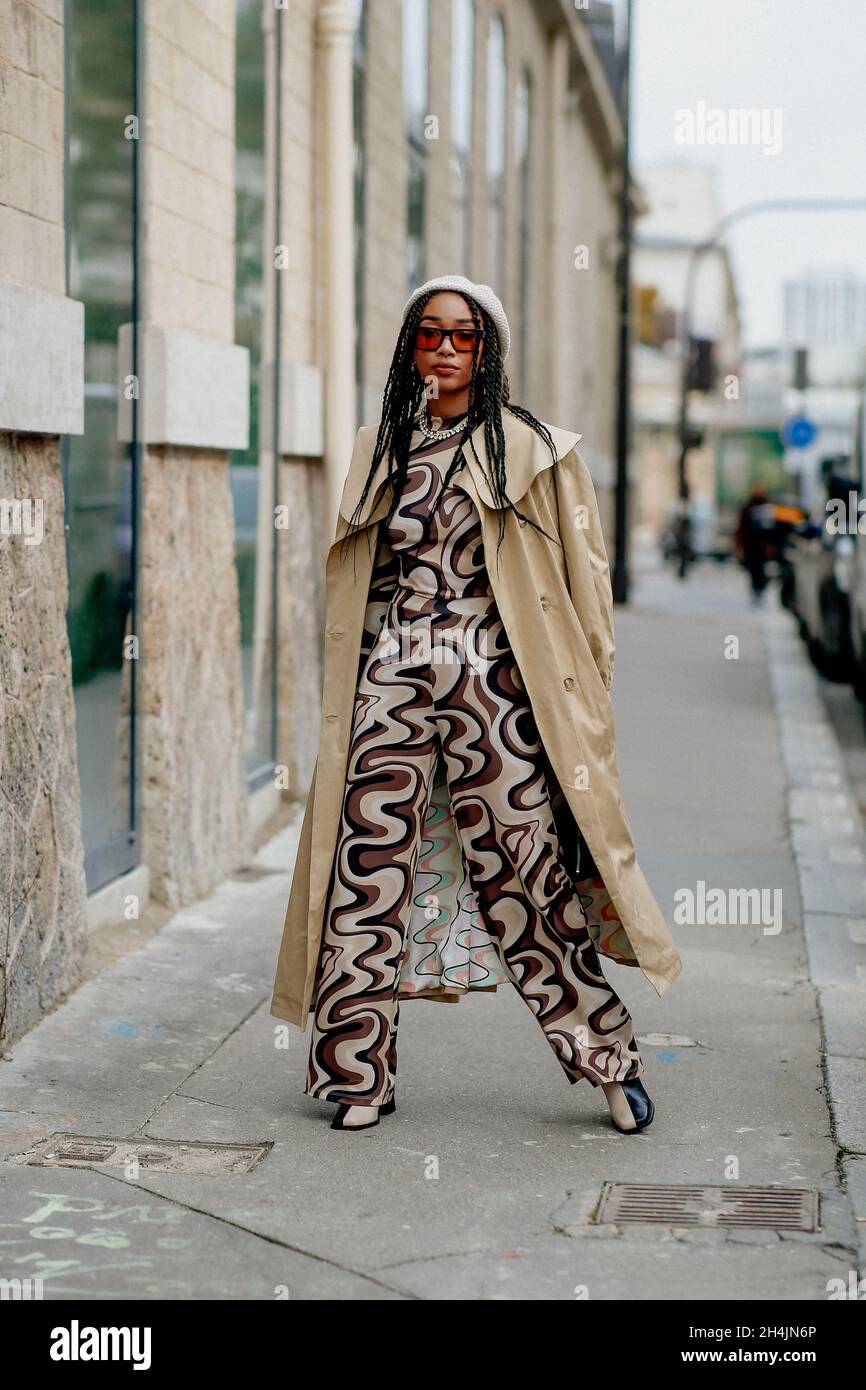 Street style, Petra Henriette Rufi arriving at Victoria Tomas Spring
