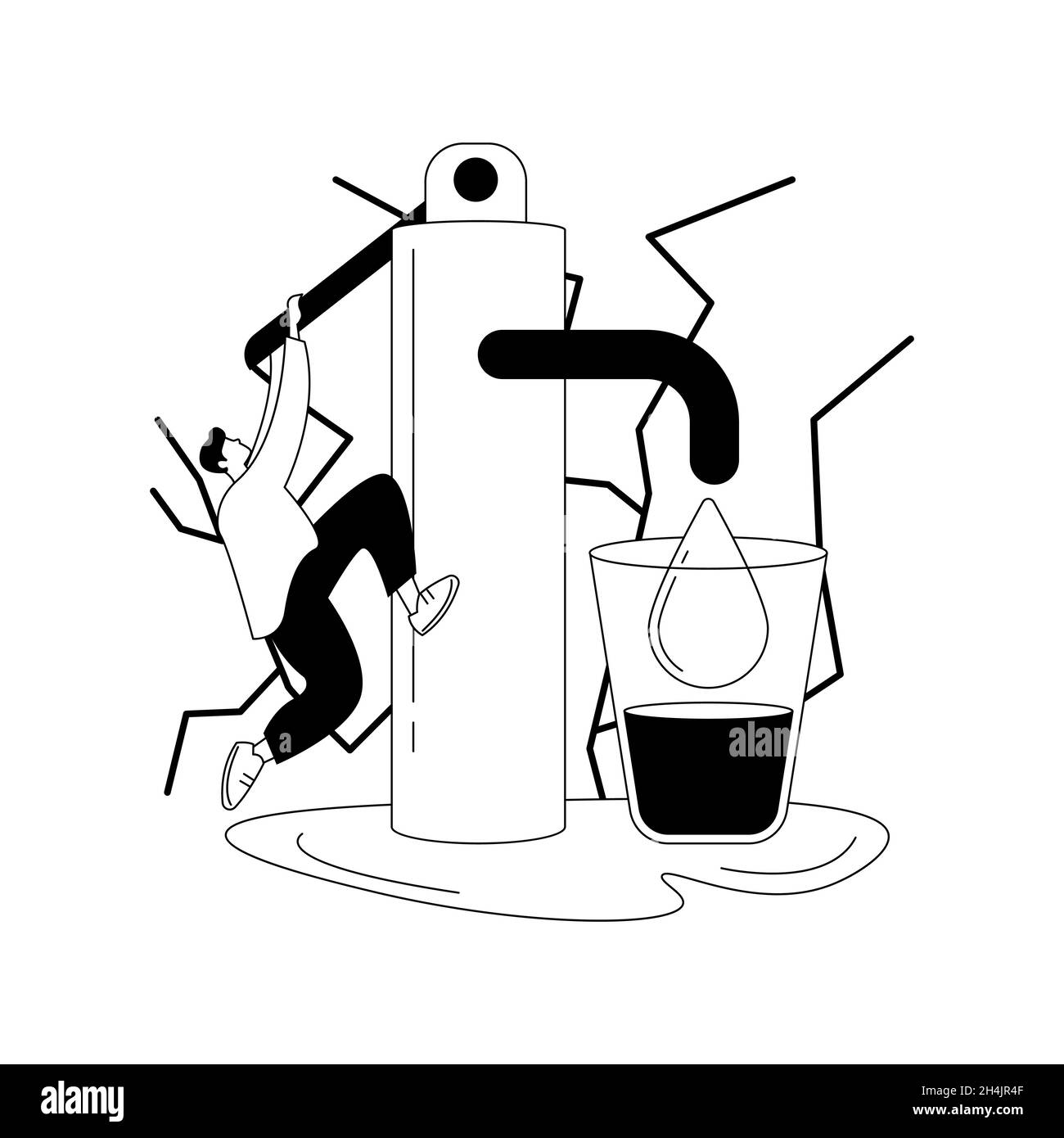 Lack of fresh water abstract concept vector illustration. Stock Vector