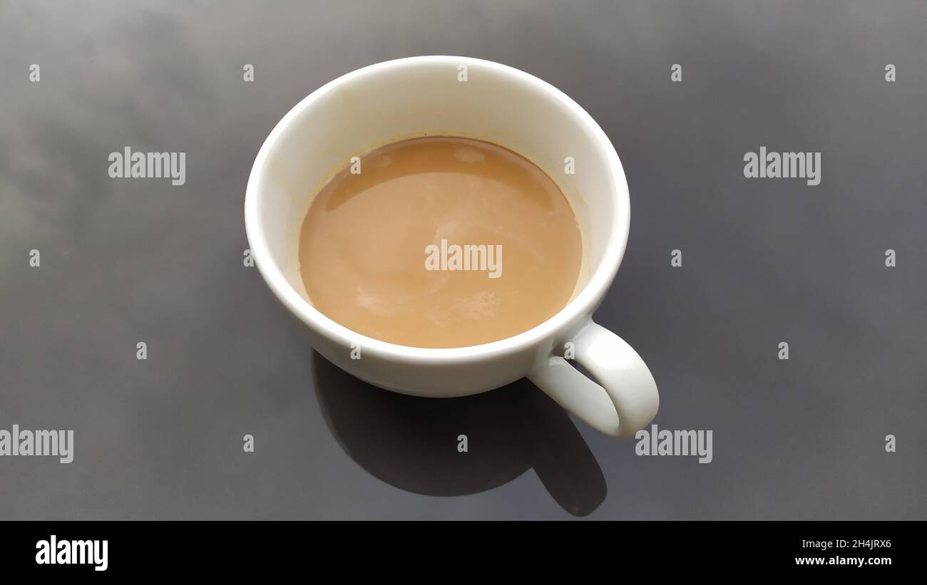 cup of coffee with milk Stock Photo Alamy