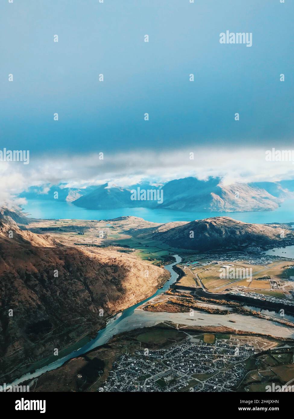 Aerial view of Queenstown, South Island, New Zealand Stock Photo - Alamy