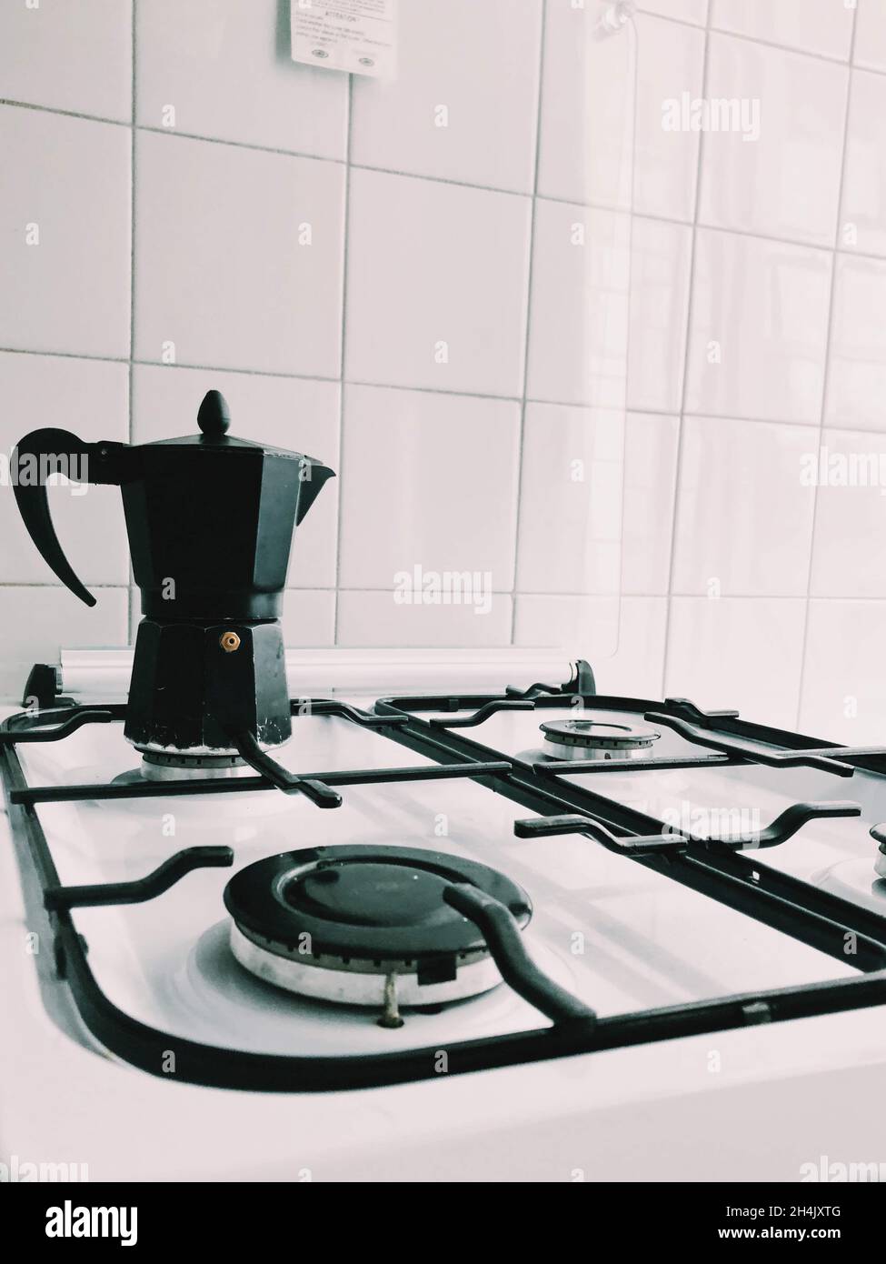 Coffee pot on a stove in a kitchen Stock Photo Alamy