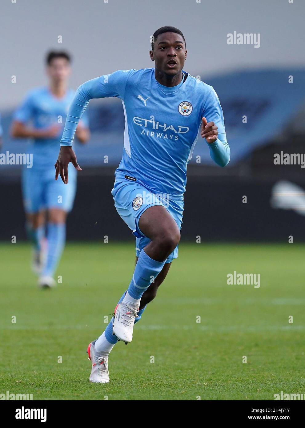 Manchester City's Daniel Ogwuru during the UEFA Youth League Group A match  at the Academy Stadium, Manchester. Picture date: Wednesday November 3,  2021 Stock Photo - Alamy