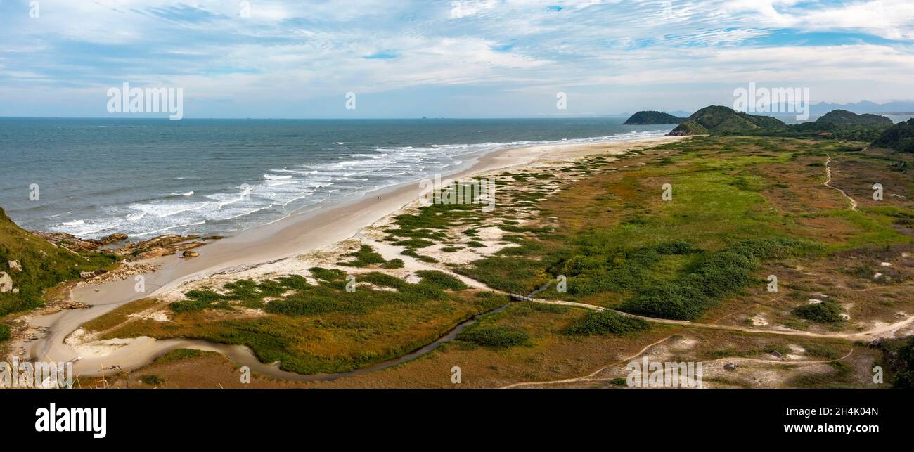 Brazil, Parana state, the beaches of Ilha Do Mel are considered to be the most beautiful in the state, The island, without a car, has remained partly wild, an importanate area is closed to visitors, There are a few blocks for the '' seaside climbing Stock Photo
