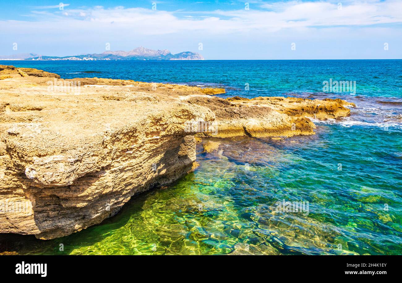 Turkish Riviera Rugged Rocks Beach Rough natural coastal and beach landscape panorama with turquoise water ...