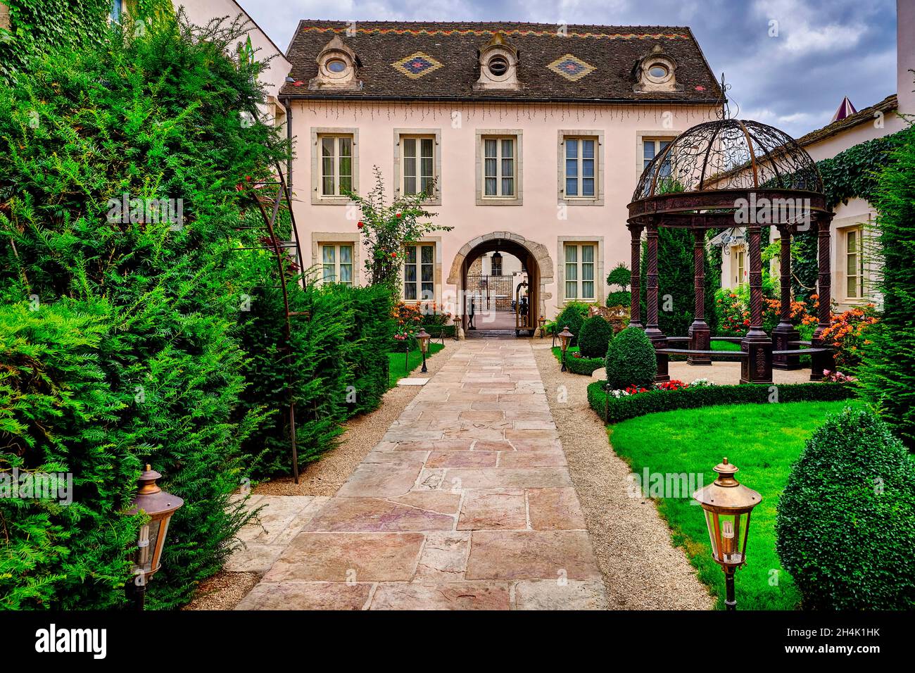France, Cote d'Or, area listed as World Heritage by UNESCO, Beaune village, Le Cep hotel Stock Photo