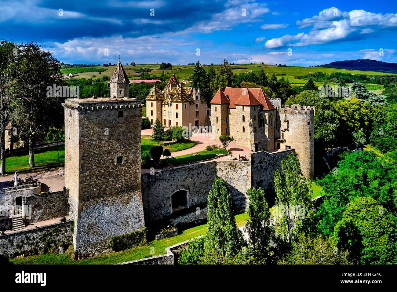 France, Saone et Loire, Chateau de Couches castle Stock Photo - Alamy
