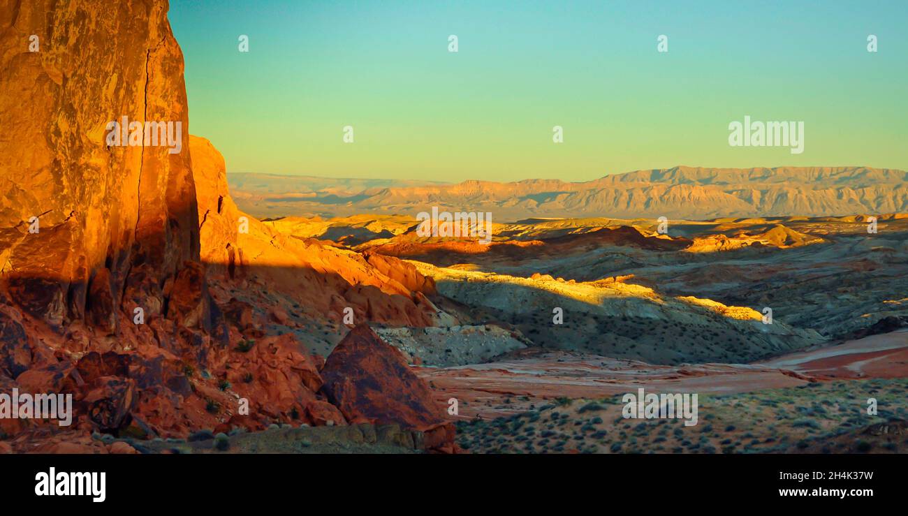 Desert landscape, Valley of Fire State Park, Nevada, USA Stock Photo