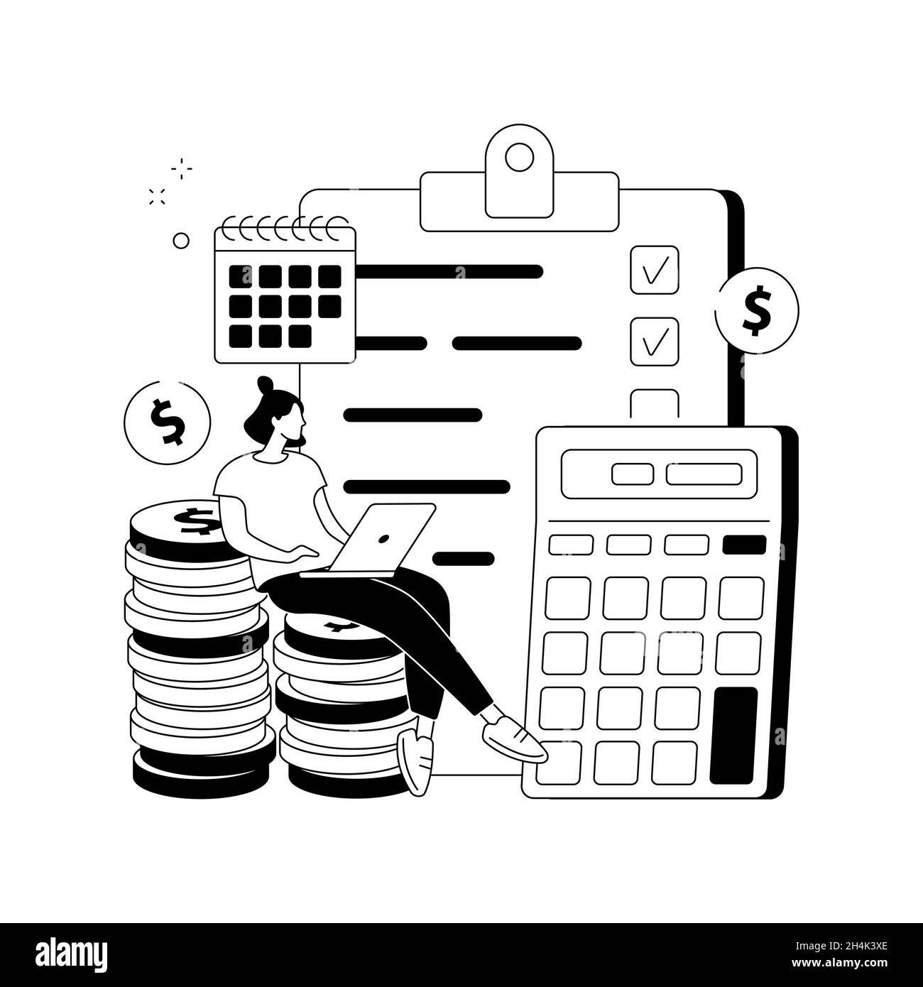 Budget planning abstract concept vector illustration. Stock Vector