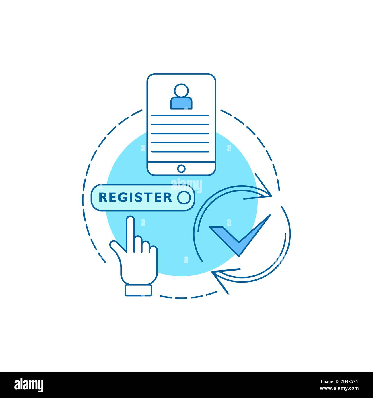 Account login line icon. New user register. Registration concept illustration Stock Photo