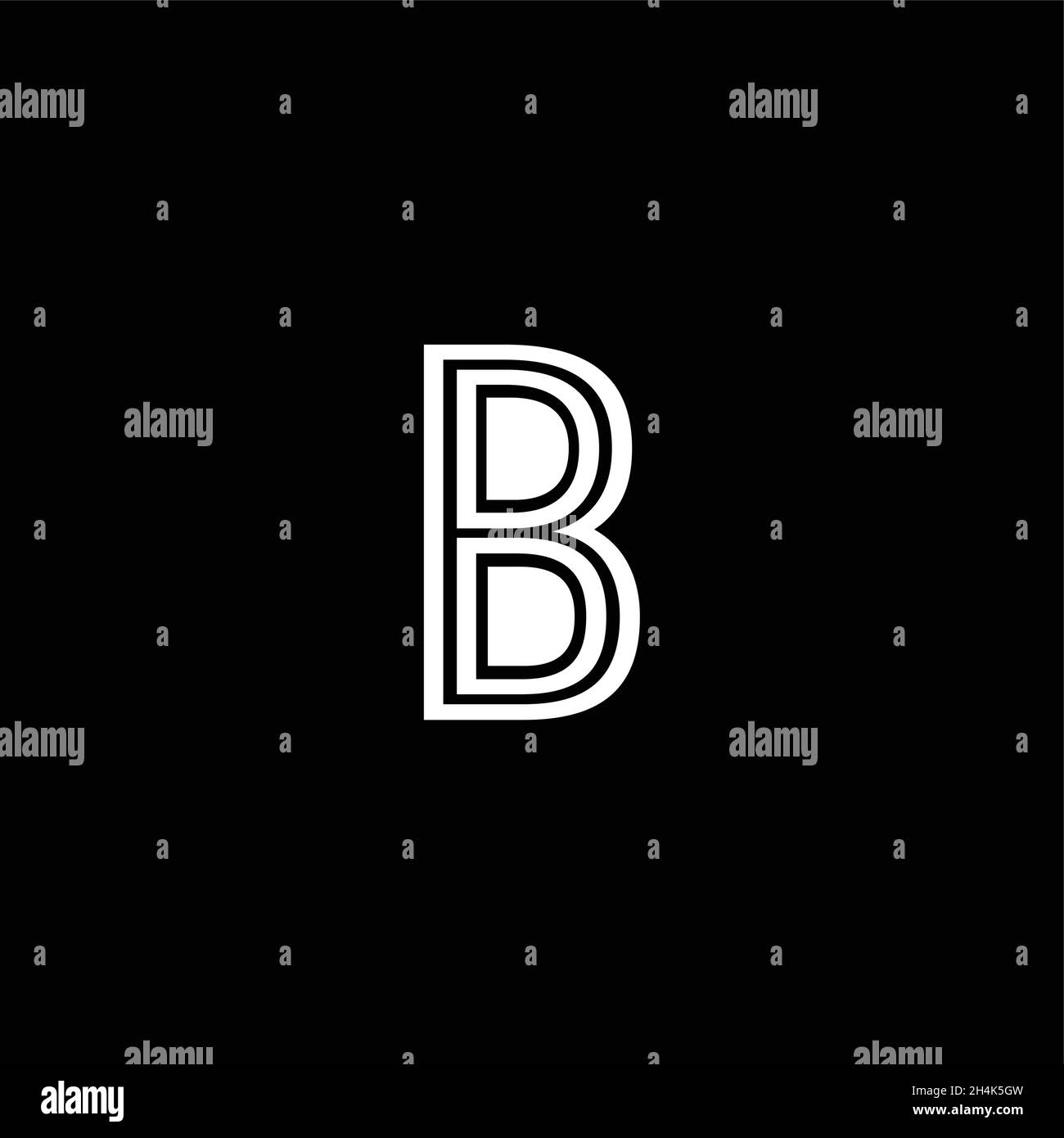 Modern abstract letter B initials logo icon in minimal style Stock Vector