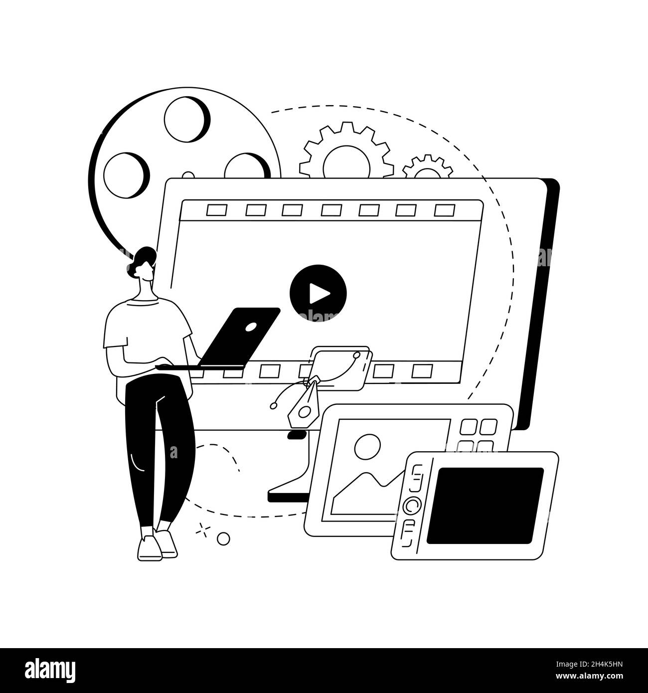 Motion graphic design abstract concept vector illustration Stock Vector