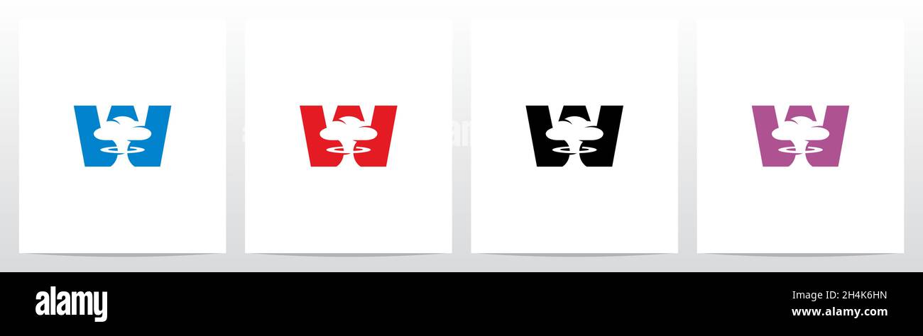 Mushroom Cloud On Letter Logo Design W Stock Vector
