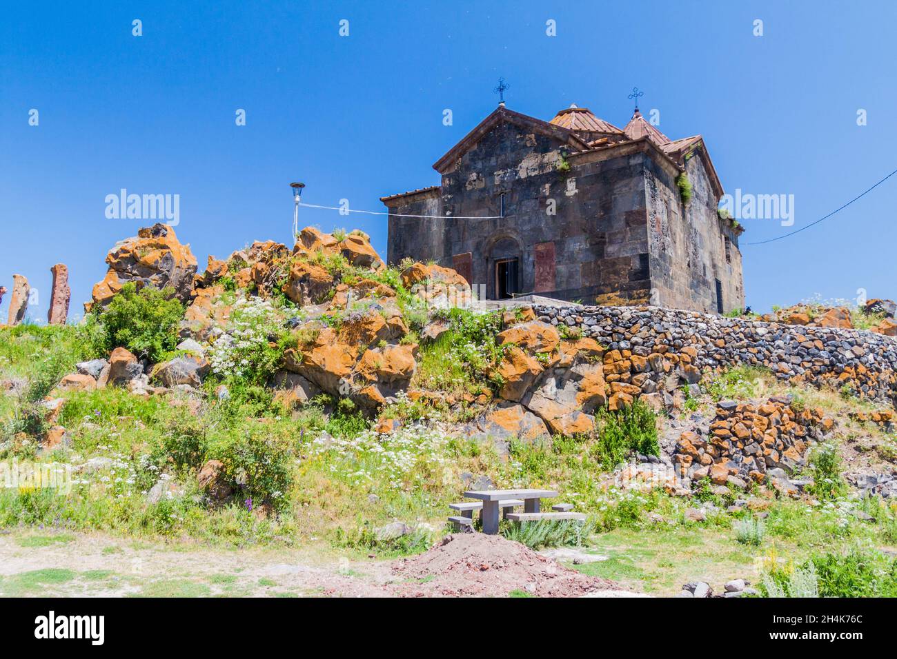 View of old Hayravank monastery, Armenia Stock Photo