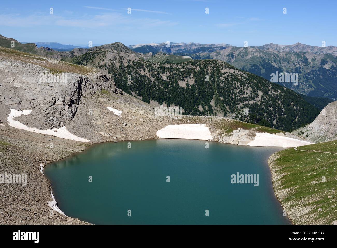 Lake or Lac de la Petite Cayolle in the Mercantour National Park French Alps France Stock Photo