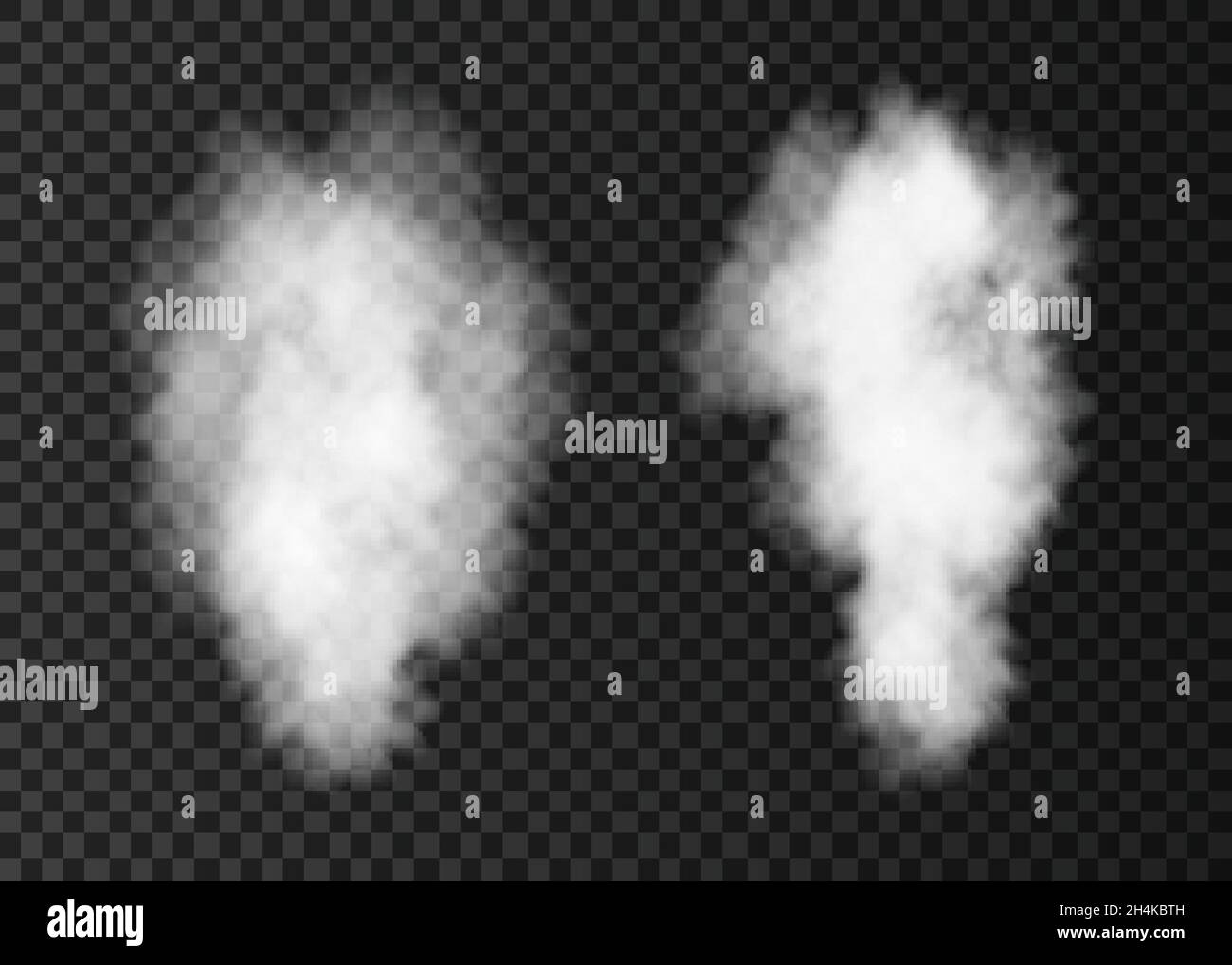 White smoke bomb isolated on transparent background. Steam explosion