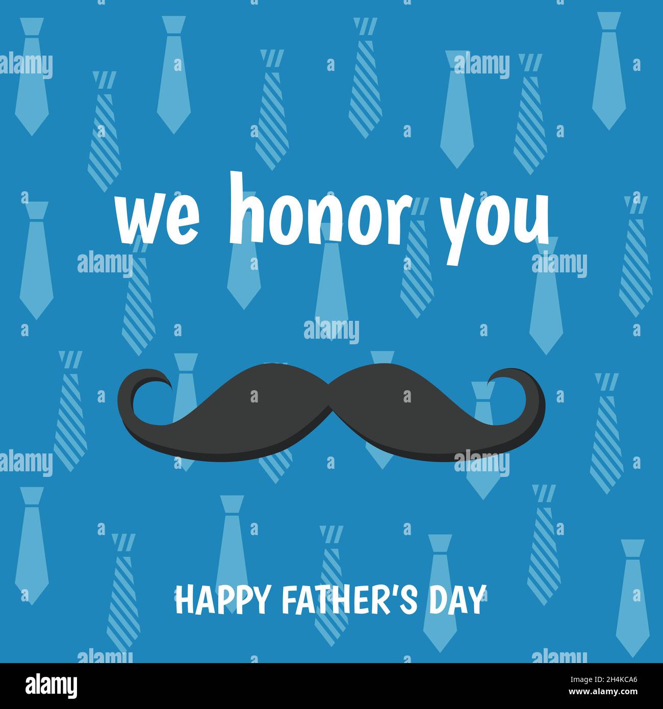 Happy Father’s Day Greeting Card With Mustache And Ties. Flat Style ...