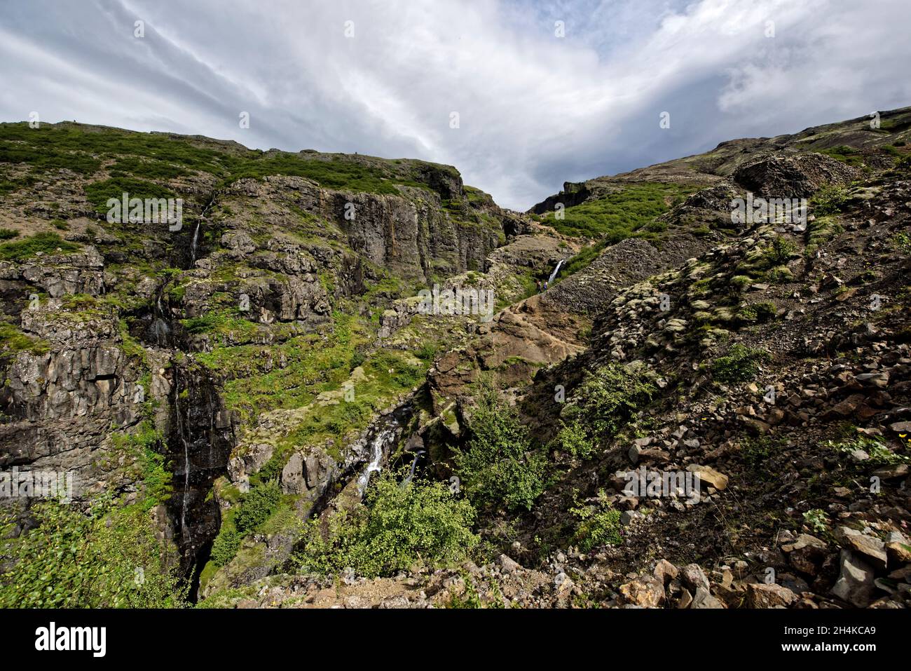 Teil von Islands höchstem Wasserfall Island West Glymur Wasserfall ...