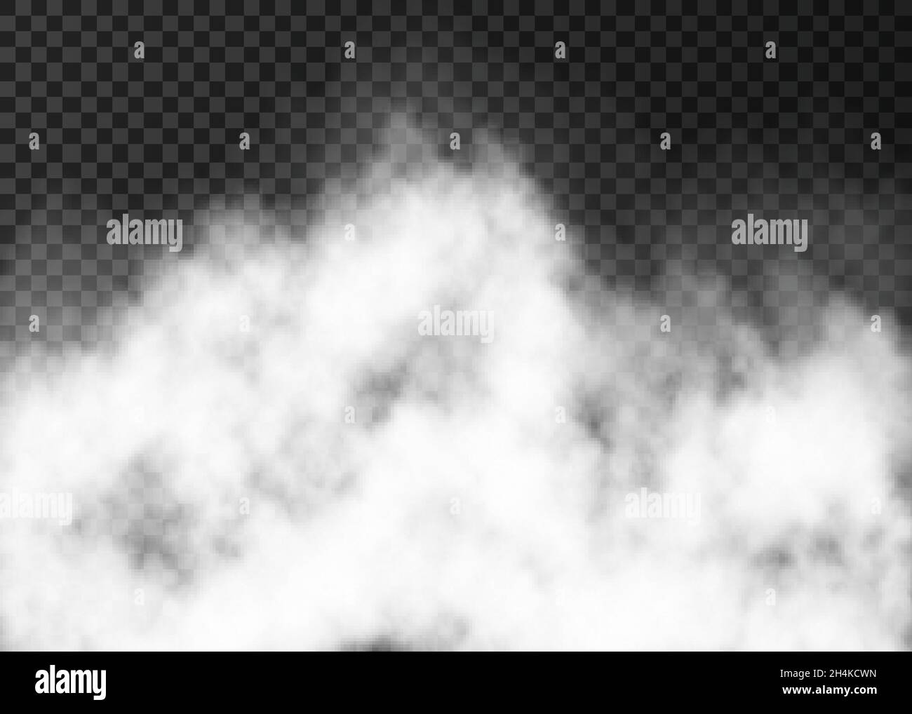 White fire smoke or fog isolated on transparent background. Steam