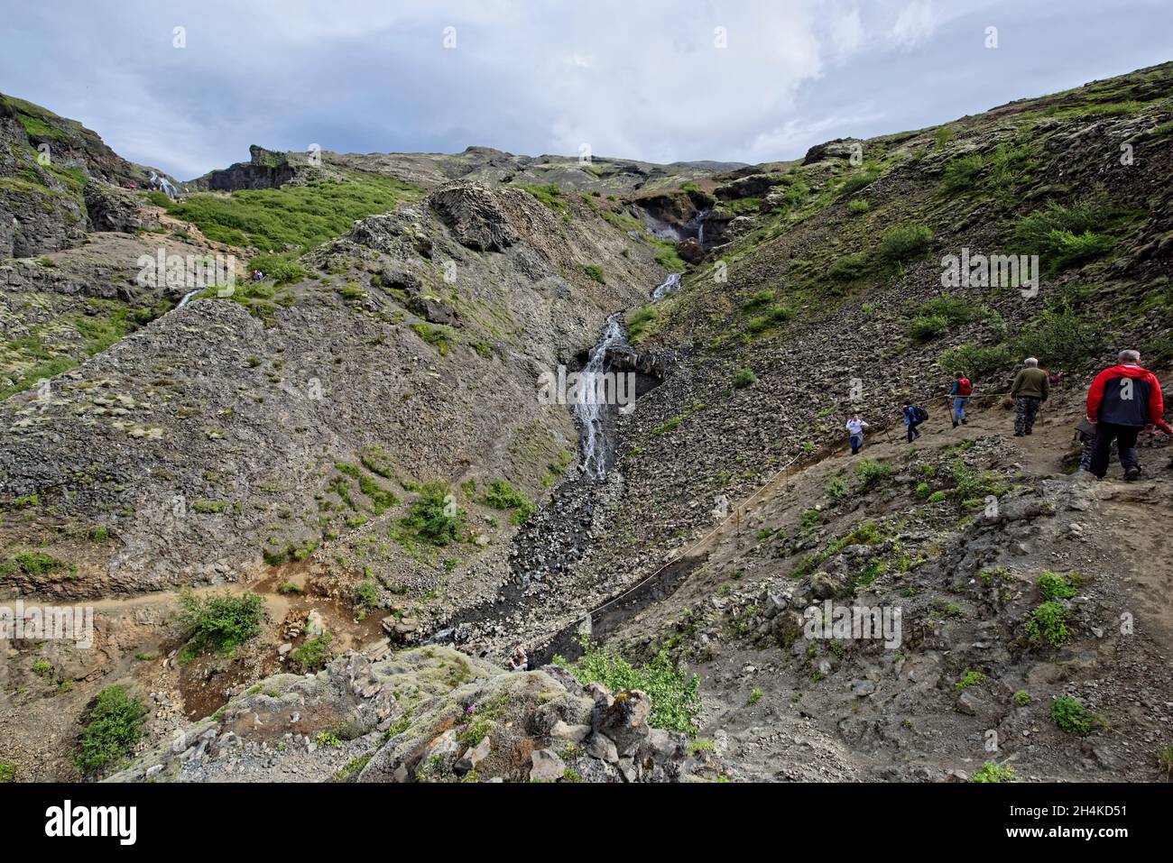Teil von Islands höchstem Wasserfall Island West Glymur Wasserfall ...