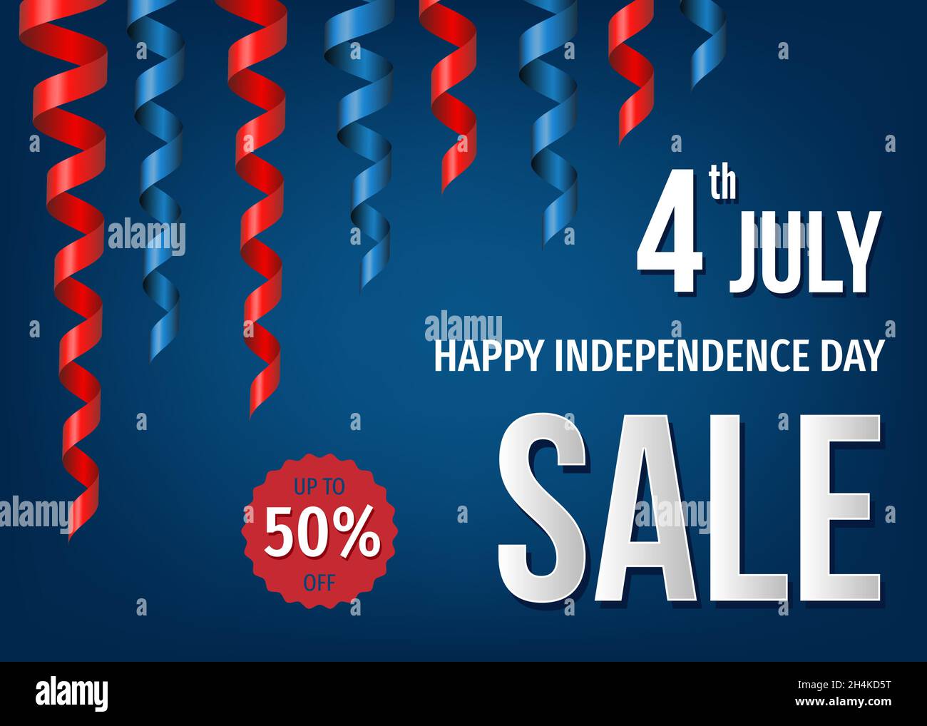 Happy Independence Day of the USA. 4th of July sale banner with festive ...