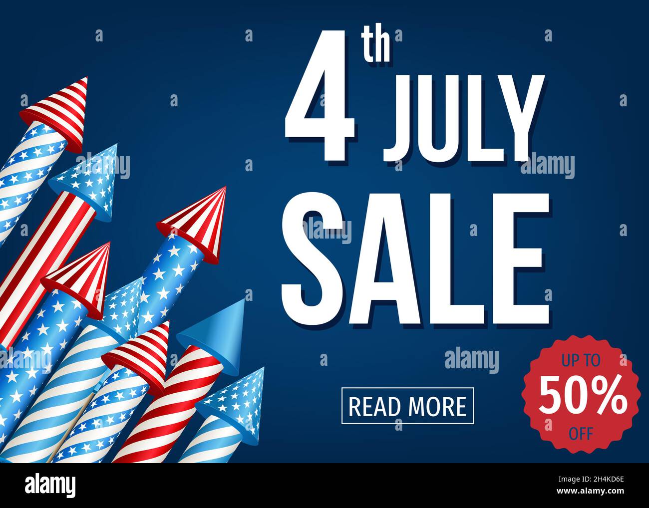 Independence Day of the USA. 4th of July sale banner with firework ...