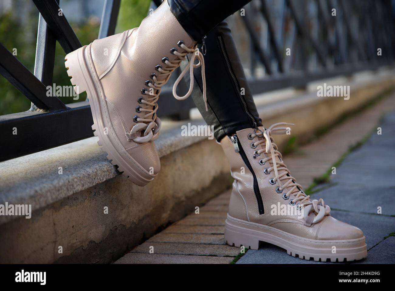 Woman in boots boot hi-res stock photography and images - Alamy