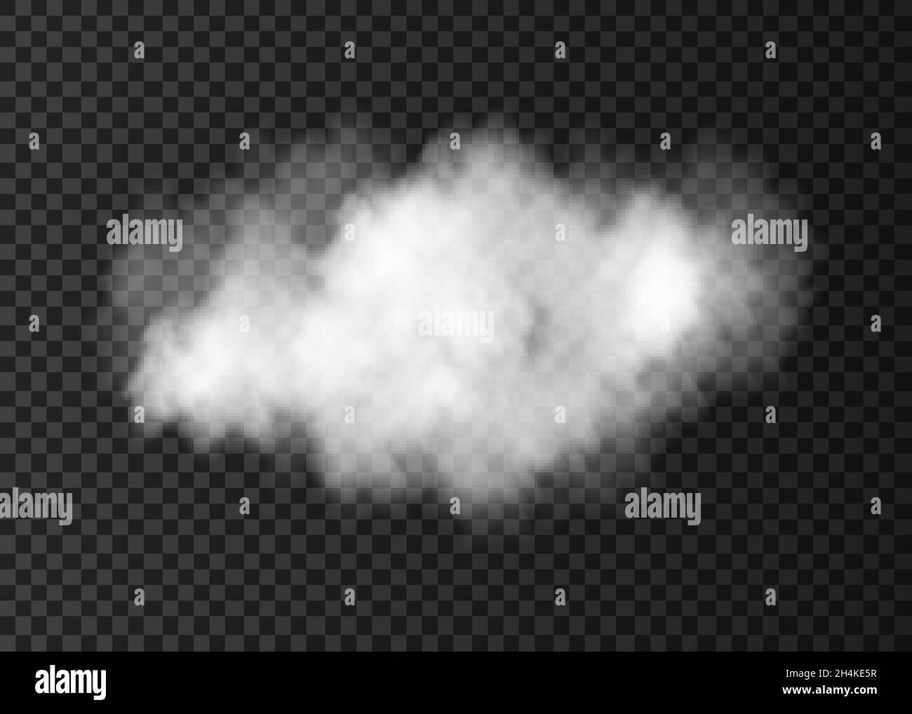 Realistic  vector white  smoke cloud  isolated on transparent background.  Steam explosion special effect. Fire fog or mist texture . Stock Vector