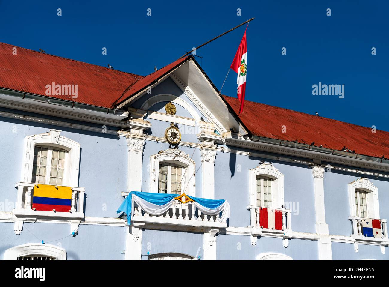 Buildings in the centre of Puno in Peru Stock Photo