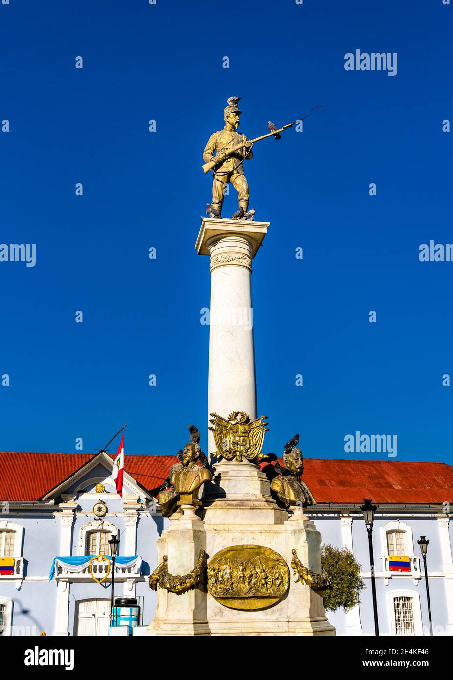 Manuel Pino monument in Puno, Peru Stock Photo