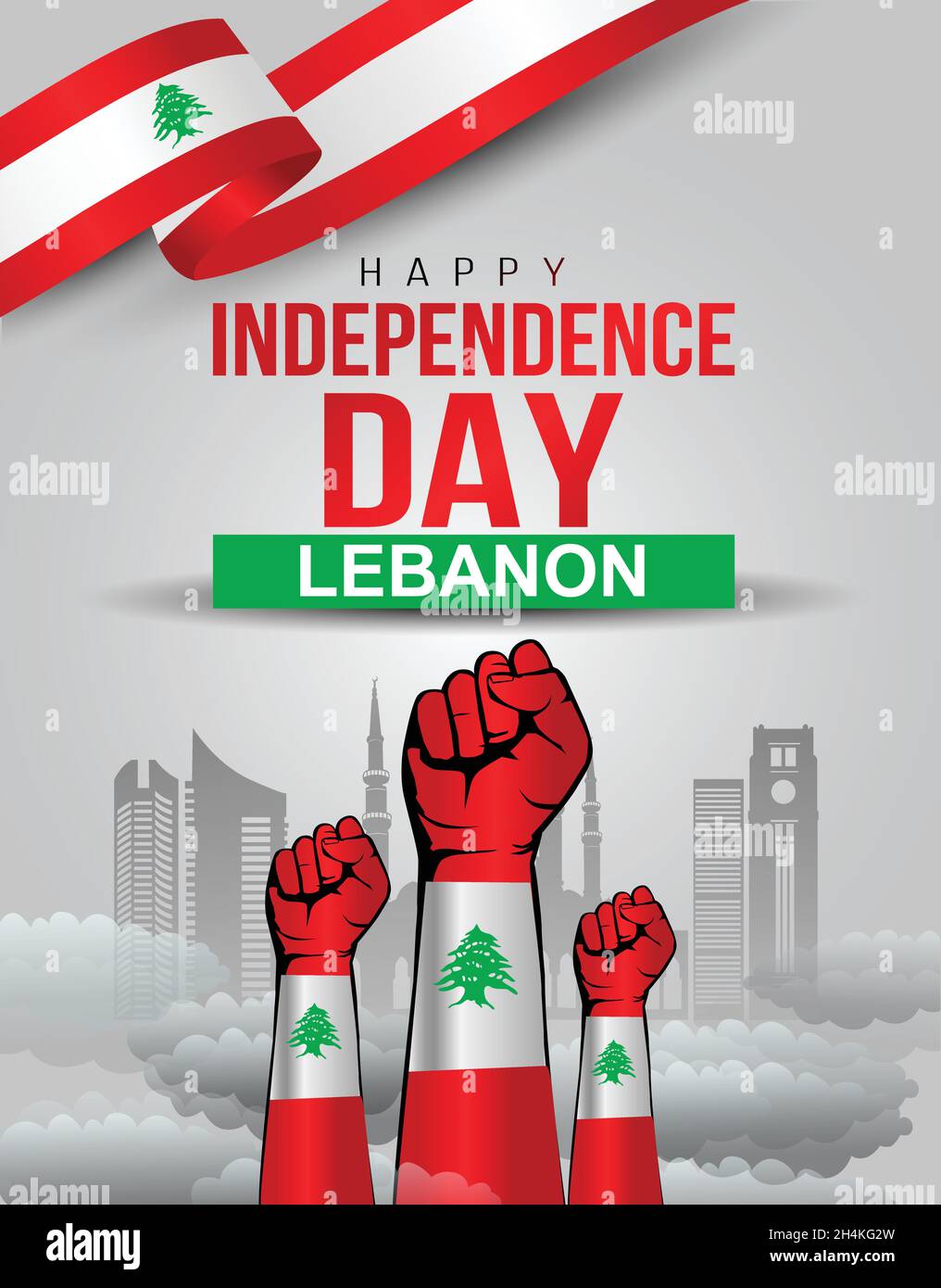 happy independence day Lebanon greetings. vector illustration design
