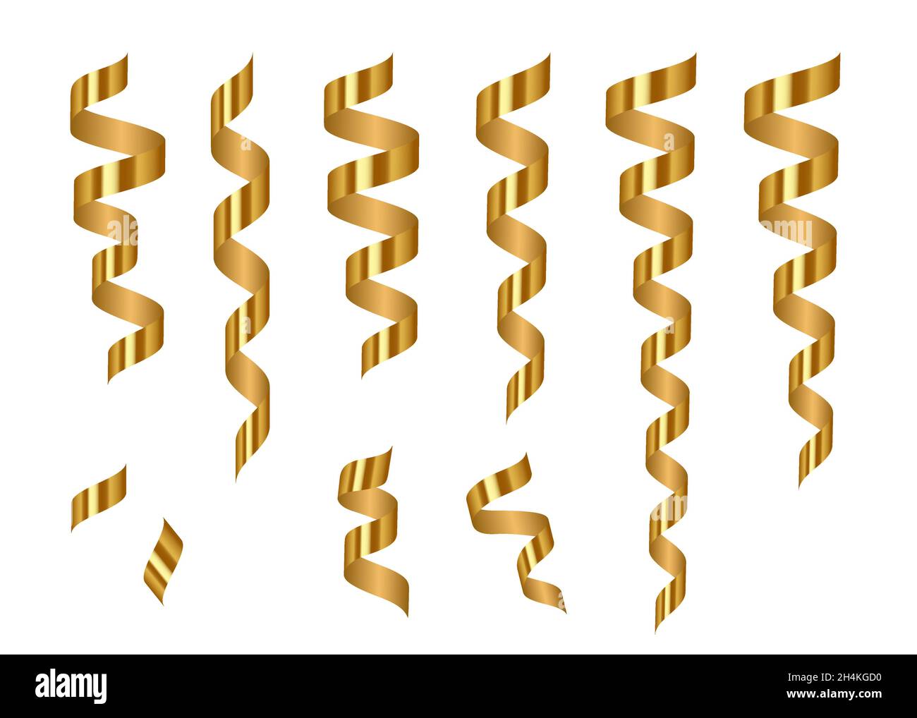 Gold streamer on transparent background Royalty Free Vector