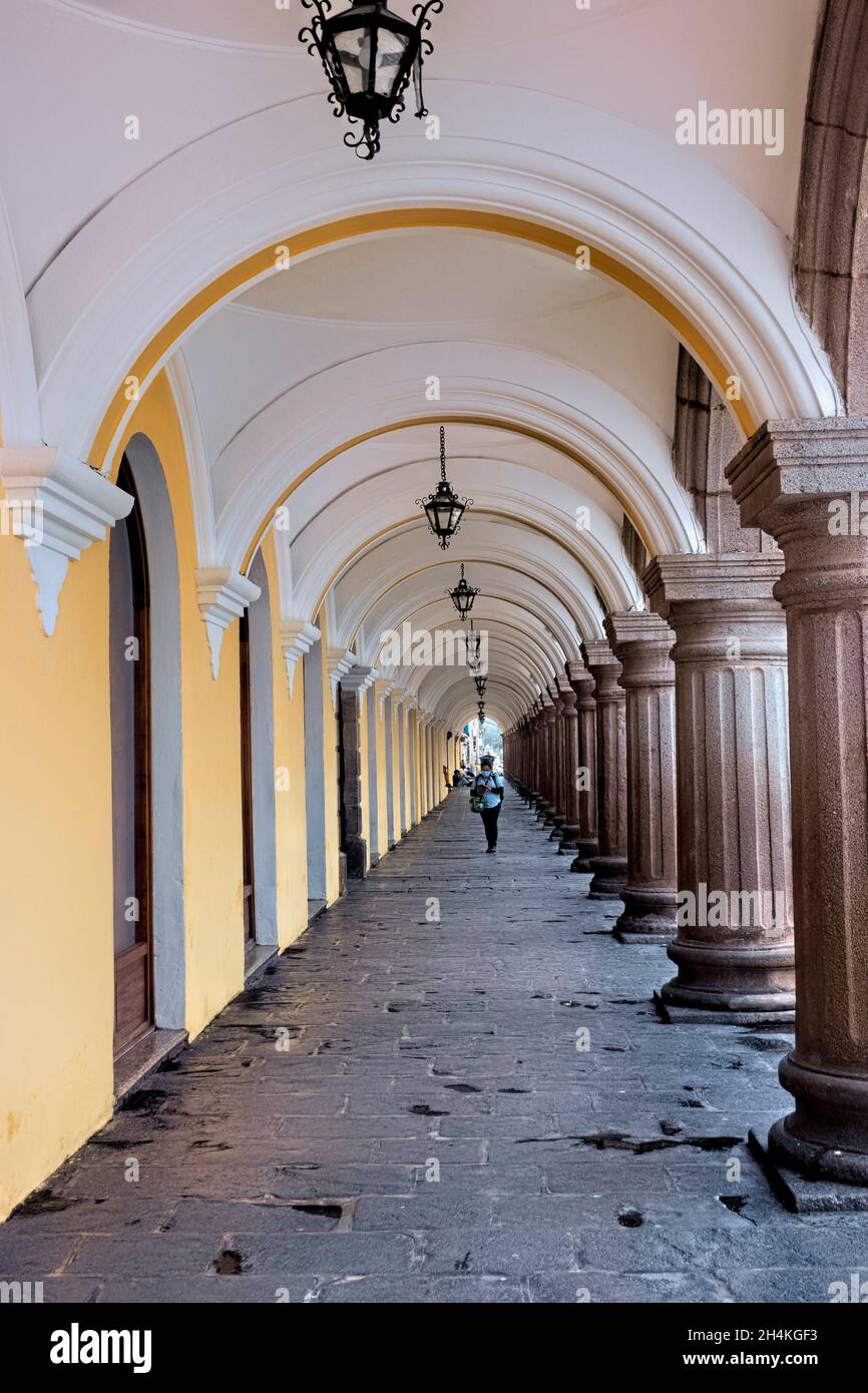 Arches at the Palacio de los Capitanes Generales (Captain General Palace), ,Antigua, Guatemala,. Stock Photo