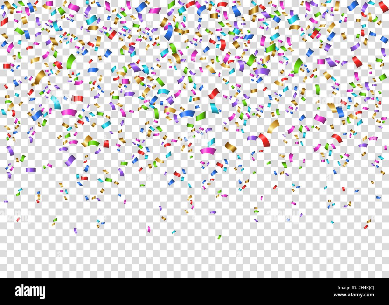 Falling glowing colorful confetti. Shiny festive tinsel isolated on  transparent background. Decoration for carnival, fiesta, birthday party,  Christm Stock Vector Image & Art - Alamy