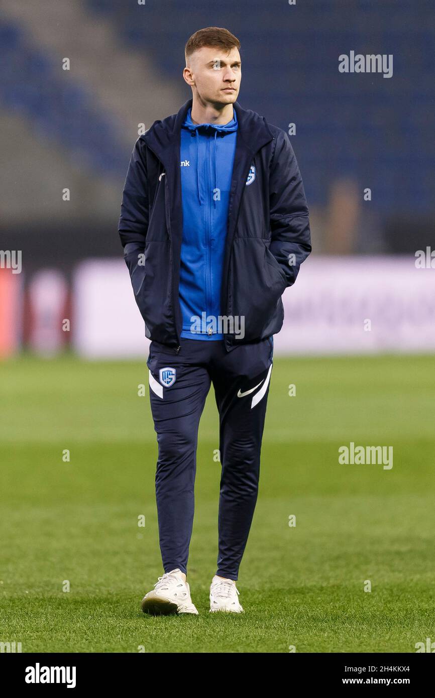 Genk, Belgium. 03rd Nov, 2021. Bryan Heynen of KRC Genk during a stadium walkaround before their UEFA Europa League Group H match against West Ham United at Cegeka Arena on November 3rd 2021 in Genk, Belgium. (Photo by Daniel Chesterton/phcimages.com) Credit: PHC Images/Alamy Live News Stock Photo