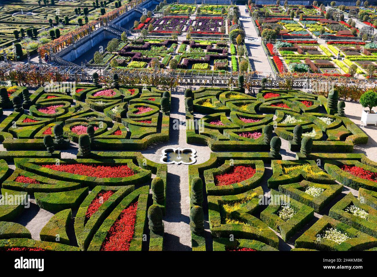 French garden, Chateau de Villandry, UNESCO World Heritage Site, Indre et Loire in the Loire Valley, France, Europe. Stock Photo