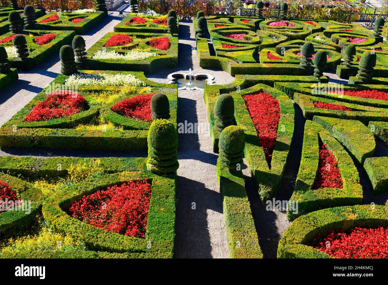 French garden, Chateau de Villandry, UNESCO World Heritage Site, Indre et Loire in the Loire Valley, France, Europe. Stock Photo
