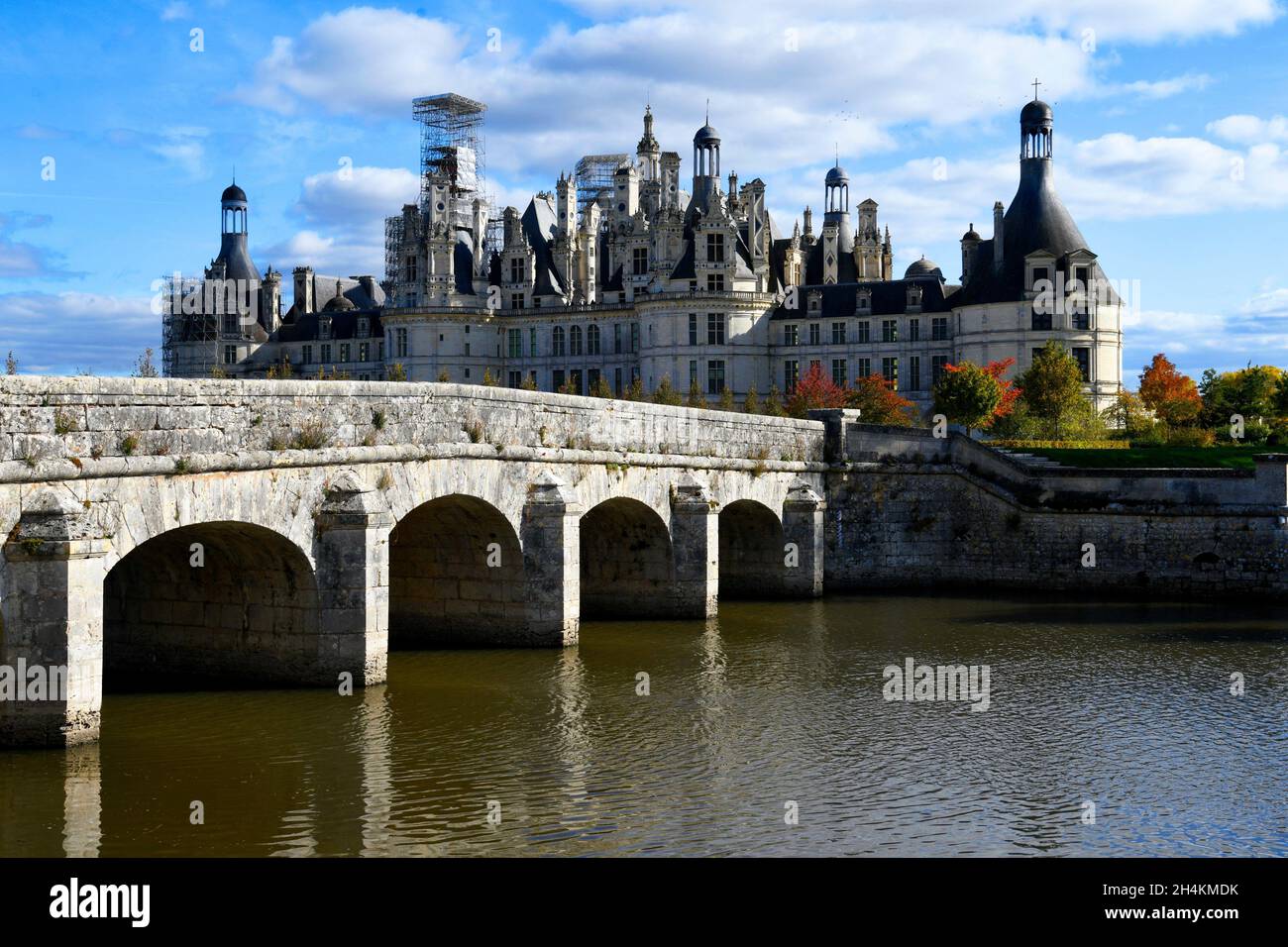 Chateau de Chambord, royal medieval french castle in the Loire Valley, France, Europe. Stock Photo