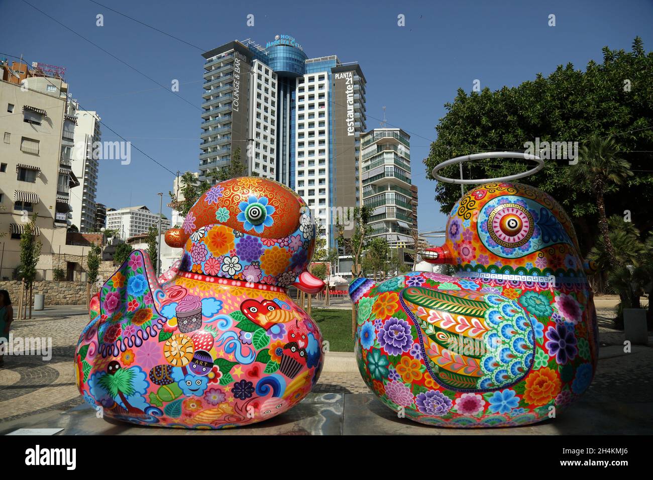 Sculptures by the Taiwanese artist Hung Yi, Benidorm, Valencian Community, Spain Stock Photo