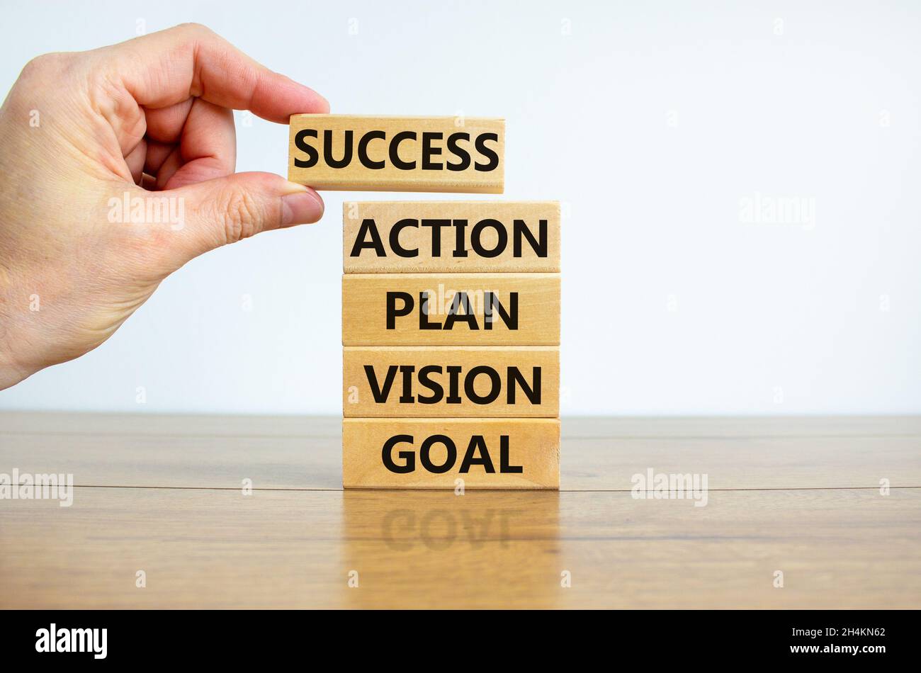 Business concept growth success process. Blocks stacking as step stair ...