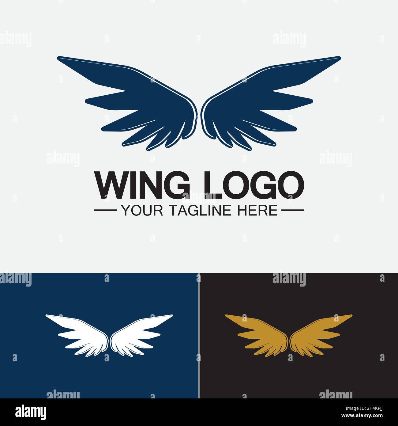 Wings logo vector icon symbol illustration design template Stock Vector