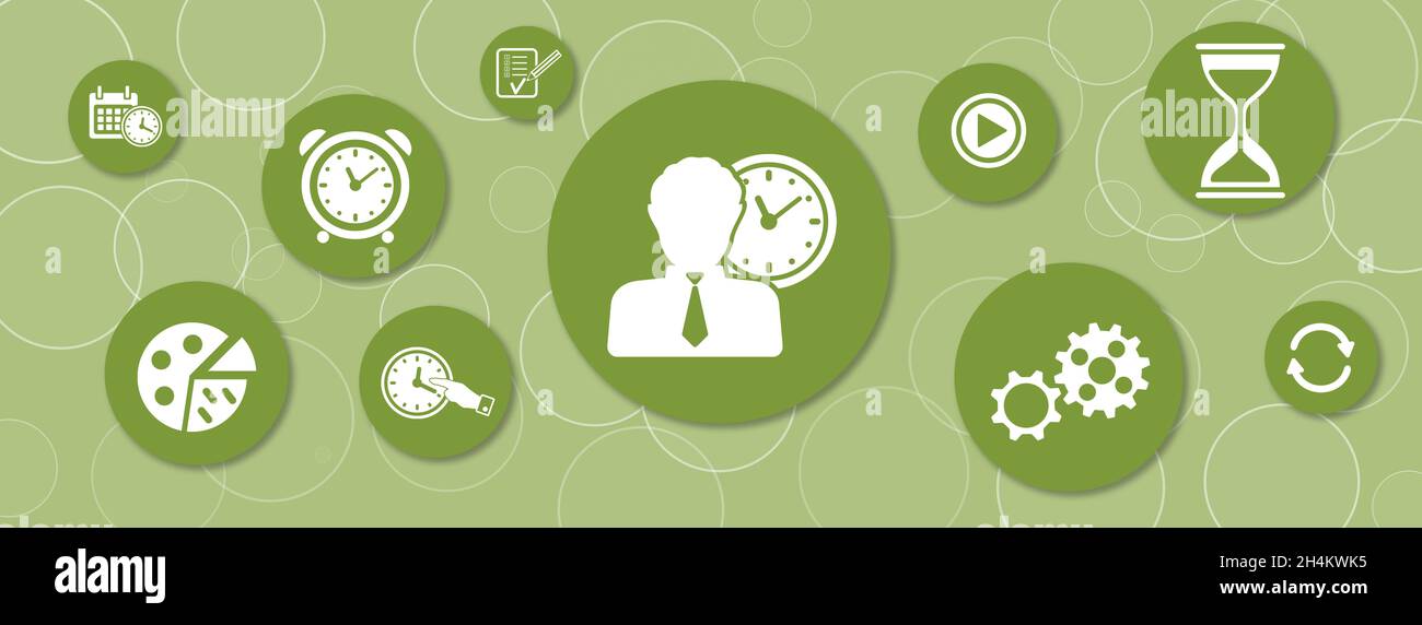Time management icons clock hi-res stock photography and images - Alamy