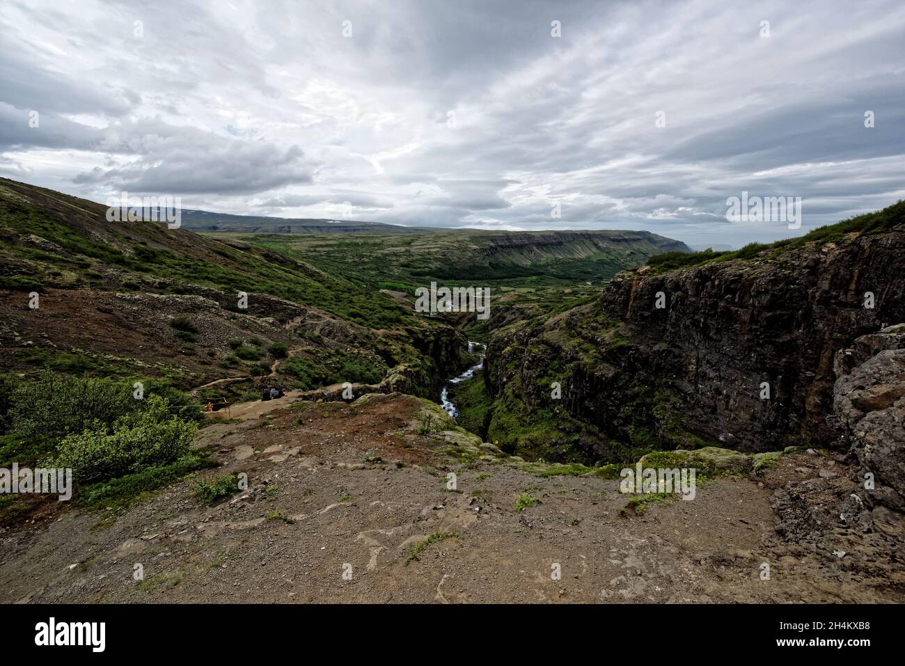 Teil von Islands höchstem Wasserfall Island West Glymur Wasserfall ...