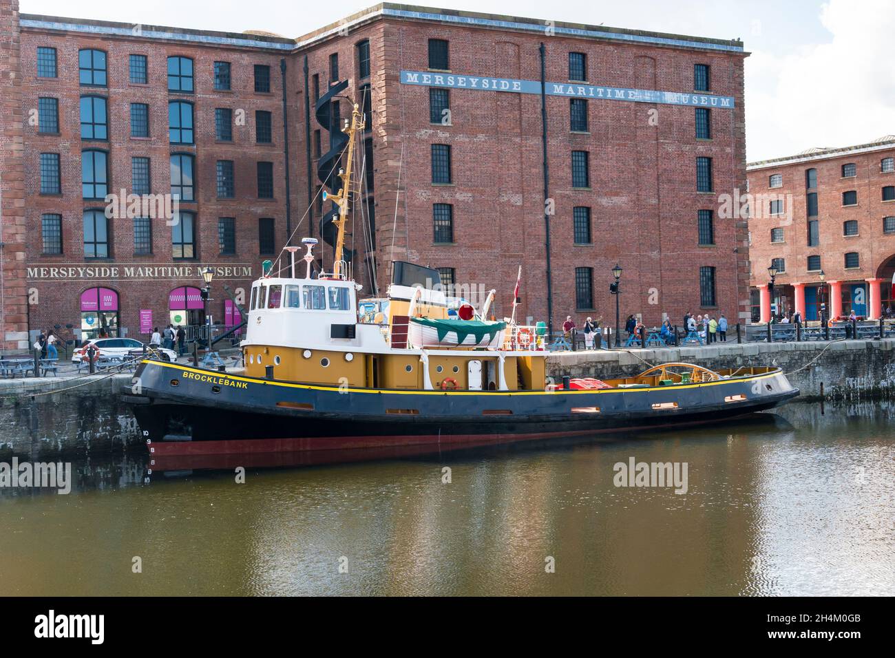 Motor tug Brocklebank berthed in Albert Dock Liverpool 2021 Stock Photo