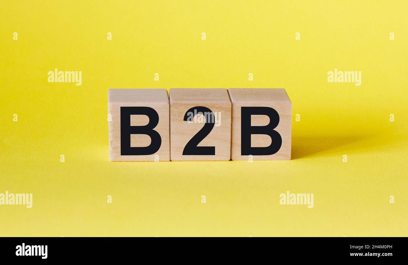 B2B on wooden blocks. Business-to-business or back-to-back concept. Stock Photo