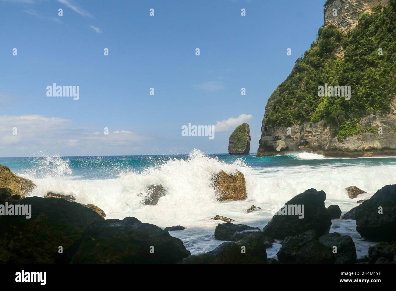 Shooting Rocks Beach Blowing Rocks Park Seashore Recreational Area with Waves Forcing Water ...