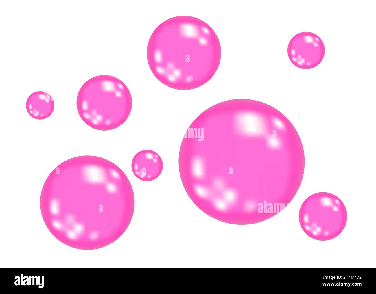 Розовые пузыри на белом фоне