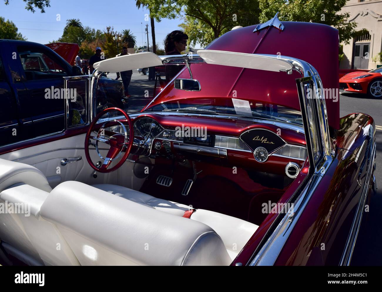 FRESNO, UNITED STATES - Oct 09, 2021: A closeup of a Classic 1956 Bel